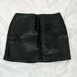 H&M Faux Leather Black Mini Skirt